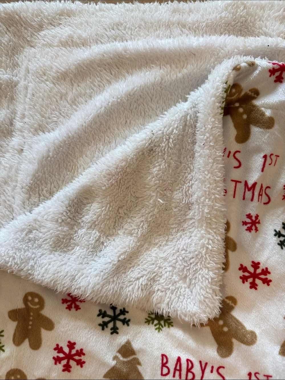 Baby's 1st Christmas Holiday Pajama Set - White with Red & Brown Print